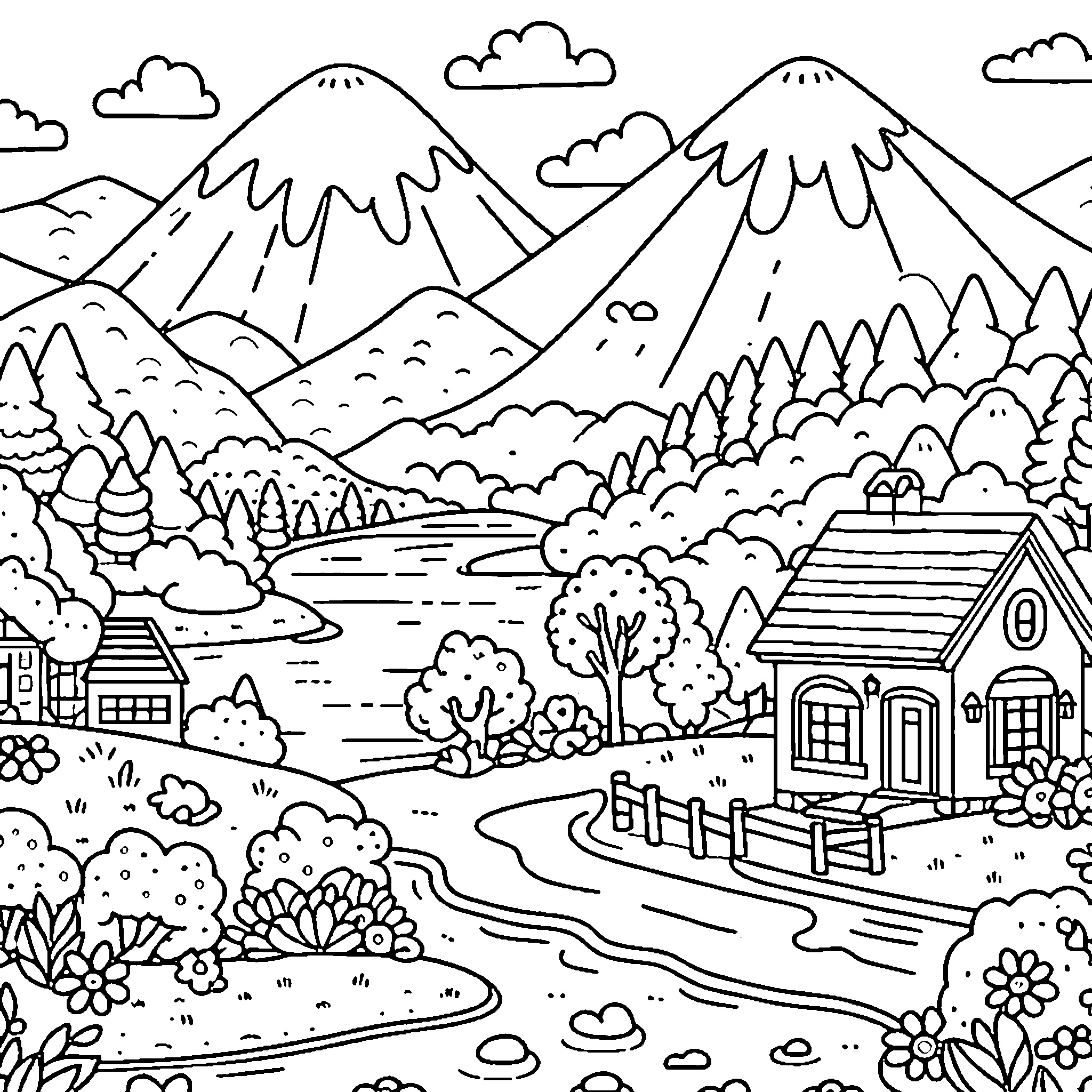 pemandangan desa rumah gunung 9b37